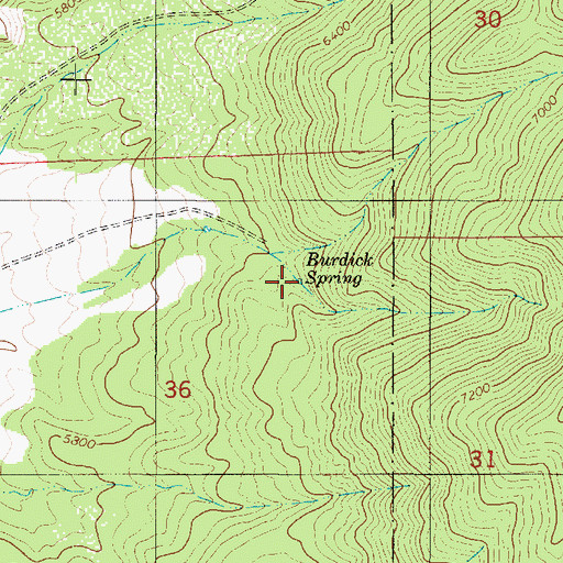 Topographic Map of Burdick Spring, UT