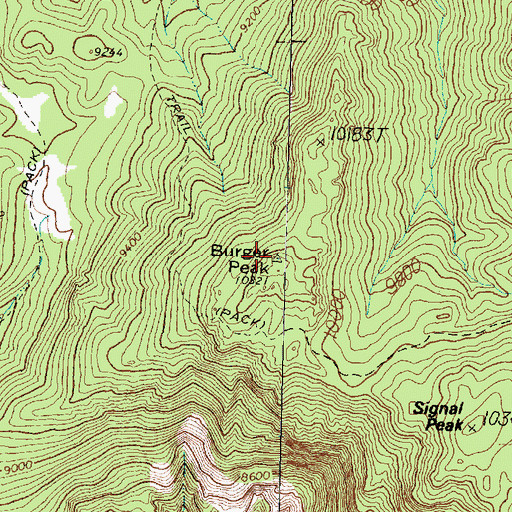 Topographic Map of Burger Peak, UT