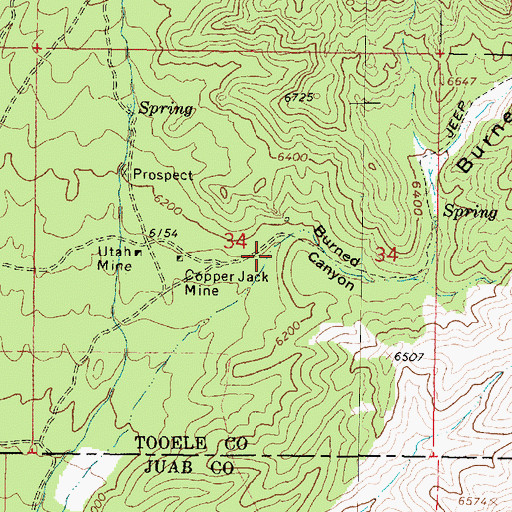 Topographic Map of Burned Canyon, UT