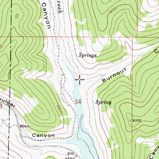Topographic Map of Burnout Canyon, UT