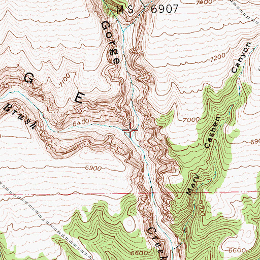 Topographic Map of Burnt Cabin Gorge, UT