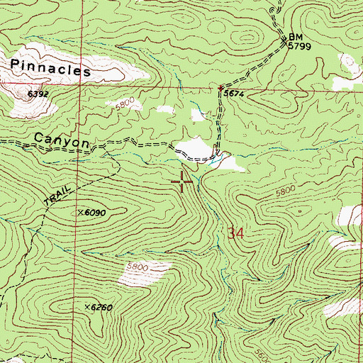 Topographic Map of Burnt Canyon, UT