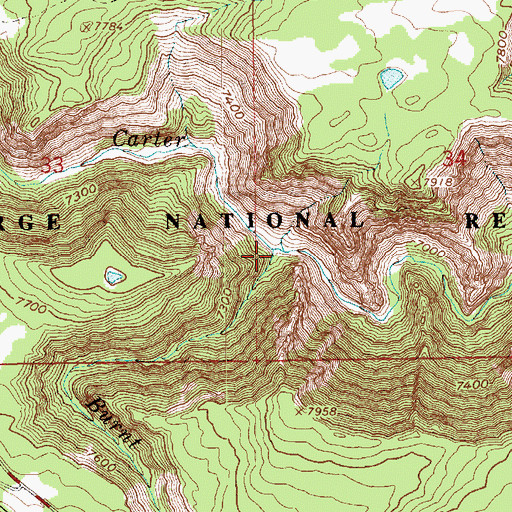Topographic Map of Burnt Creek, UT