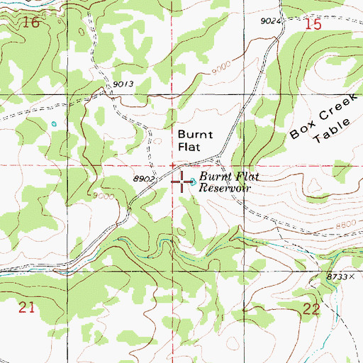 Topographic Map of Burnt Flat Reservoir, UT