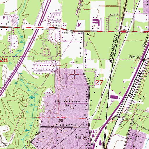 Topographic Map of Williams Heights, AL