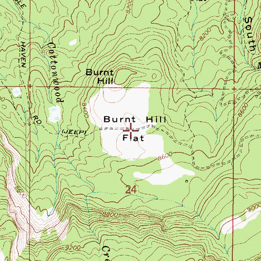 Topographic Map of Burnt Hill Flat, UT