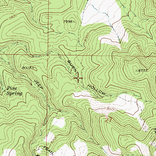 Topographic Map of Burnt Hollow Trail, UT