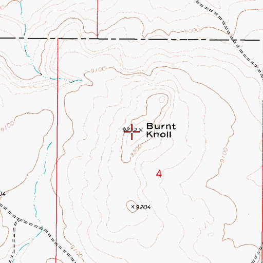 Topographic Map of Burnt Knoll, UT