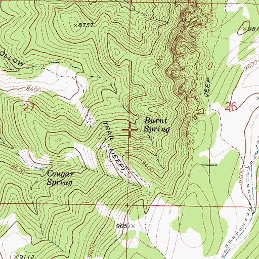 Topographic Map of Burnt Spring, UT
