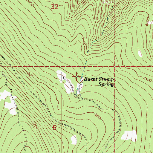Topographic Map of Burnt Stump Spring, UT