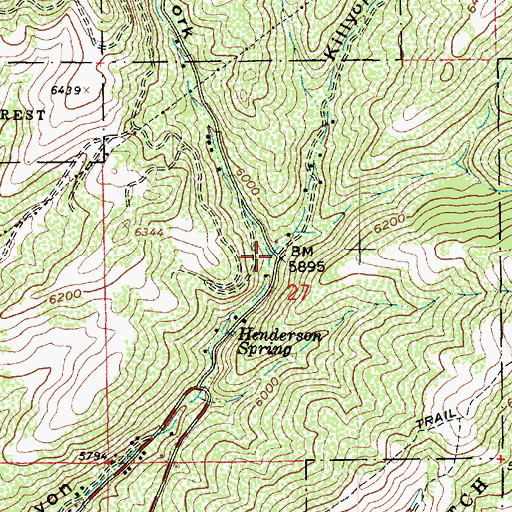 Topographic Map of Burr Fork, UT