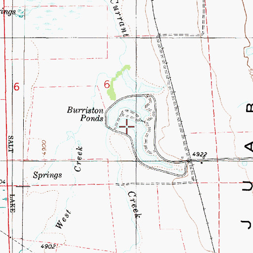 Topographic Map of Burriston Ponds, UT