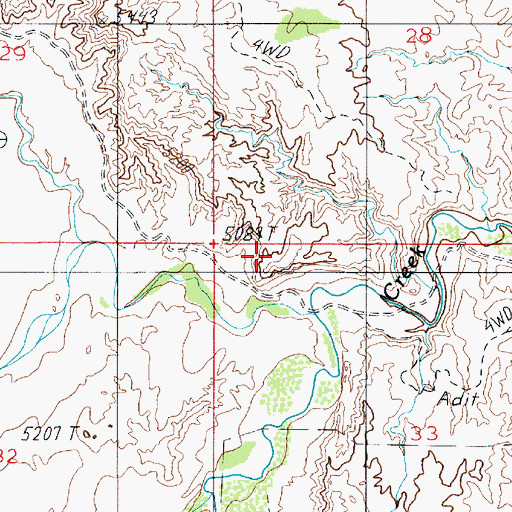 Topographic Map of Burro Wash, UT