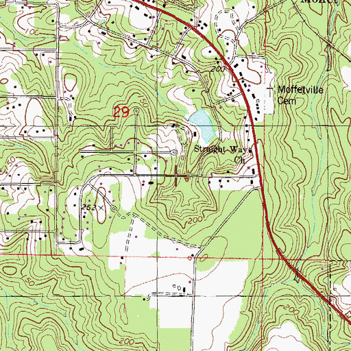 Topographic Map of Wilmer Church, AL