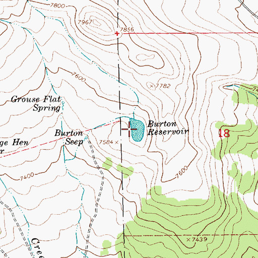 Topographic Map of Burton Reservoir, UT