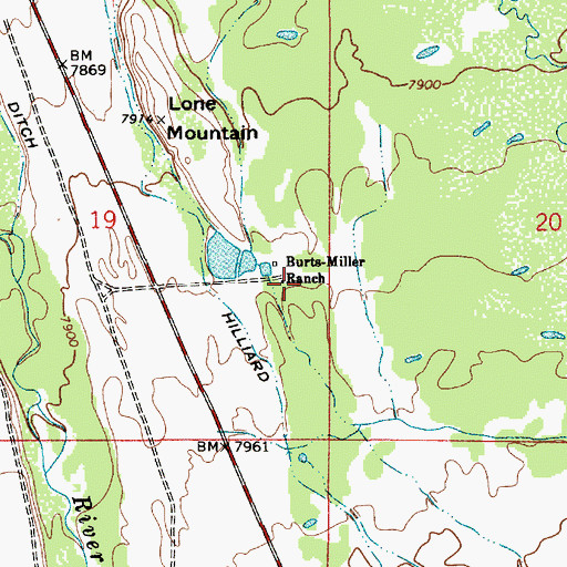 Topographic Map of Burts-Miller Ranch, UT