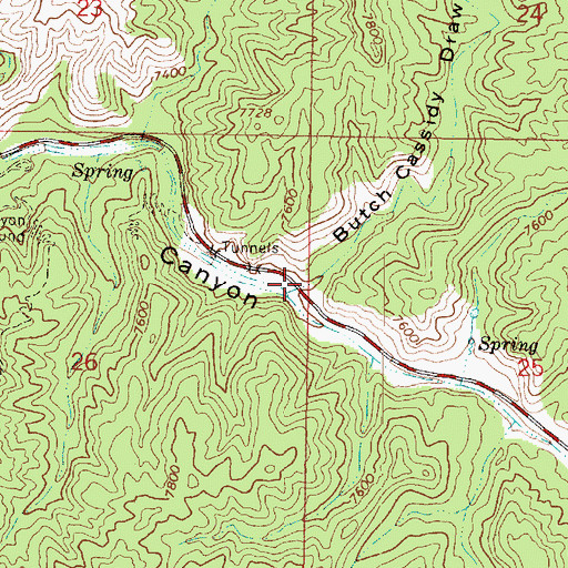 Topographic Map of Butch Cassidy Draw, UT