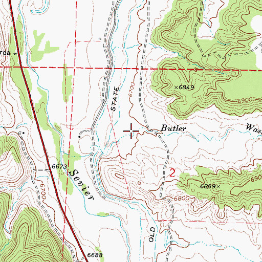 Topographic Map of Butler Wash, UT