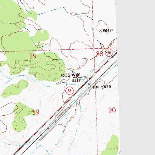 Topographic Map of C C C Well, UT