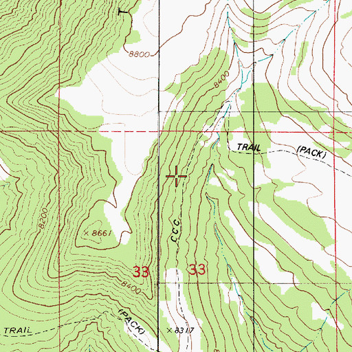 Topographic Map of CCC Trail, UT