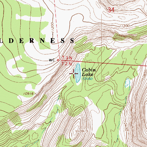 Topographic Map of Cabin Lake, UT
