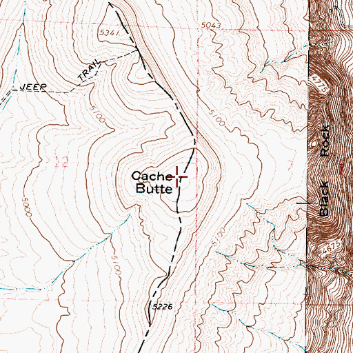 Topographic Map of Cache Butte, UT
