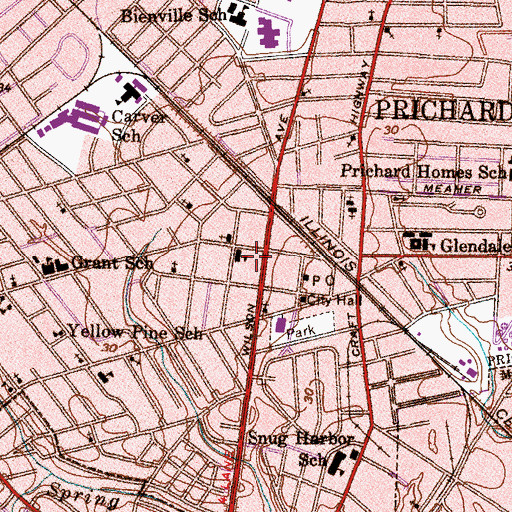 Topographic Map of Wilson Plaza Shopping Center, AL