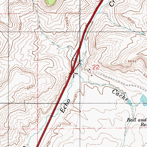 Topographic Map of Cache Cave Creek, UT