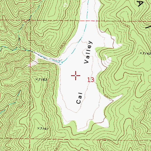 Topographic Map of Cal Valley, UT