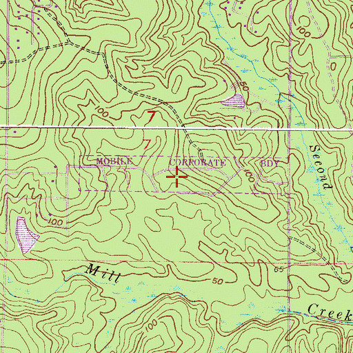 Topographic Map of Windcrest, AL