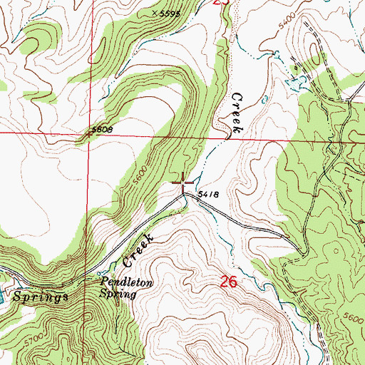 Topographic Map of Calf Springs Creek, UT
