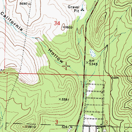 Topographic Map of California Hollow, UT
