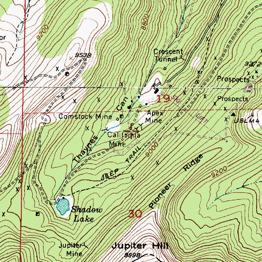 Topographic Map of California Mine, UT