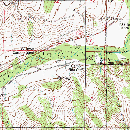 Topographic Map of Camp Beaver, UT