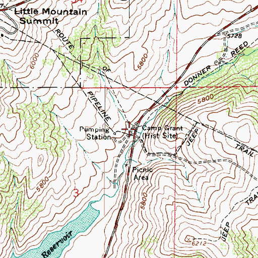 Topographic Map of Camp Grant, UT