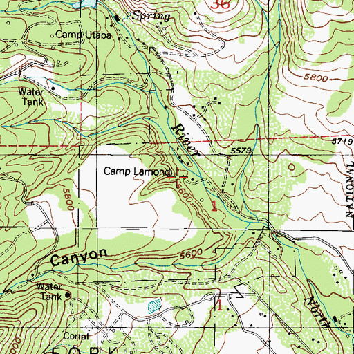 Topographic Map of Camp Lamondi, UT