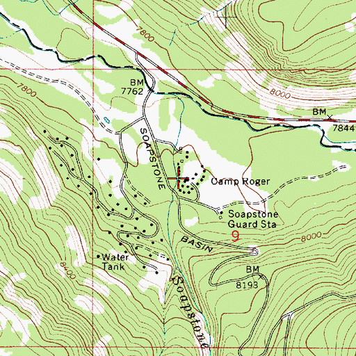 Topographic Map of Camp Roger, UT
