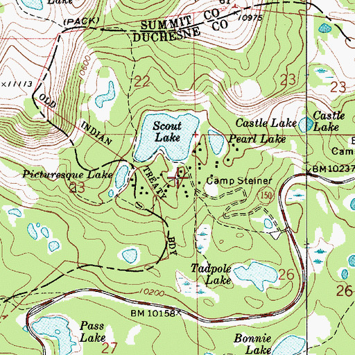 Topographic Map of Camp Steiner, UT