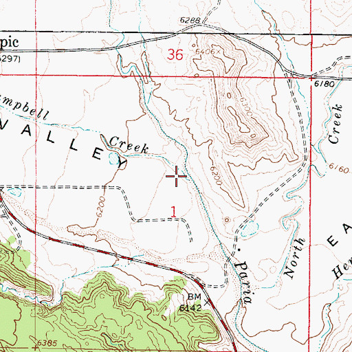 Topographic Map of Campbell Creek, UT