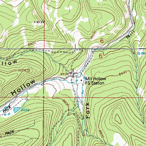 Topographic Map of Campbell Hollow, UT