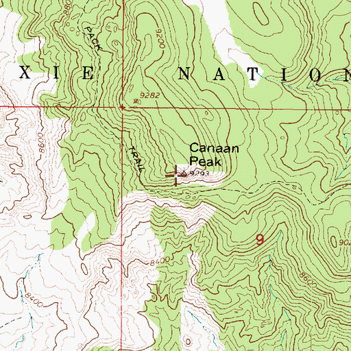 Topographic Map of Canaan Peak, UT