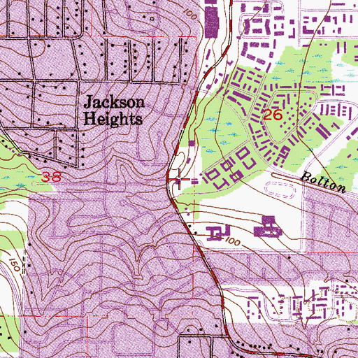 Topographic Map of Woodmont Baptist Church, AL