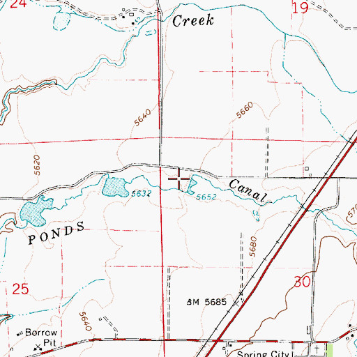 Topographic Map of Canal Creek, UT