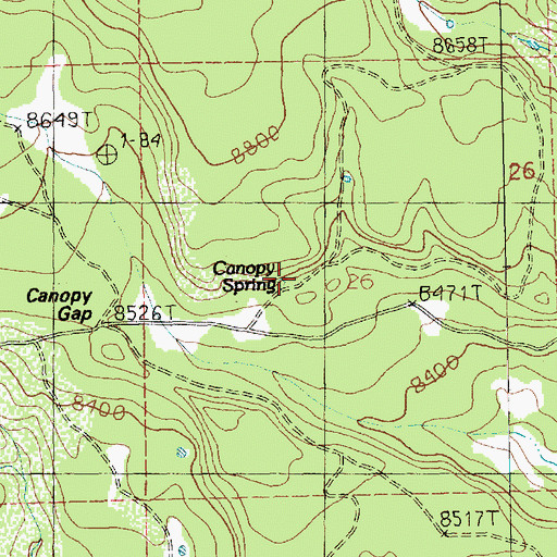Topographic Map of Canopy Spring, UT