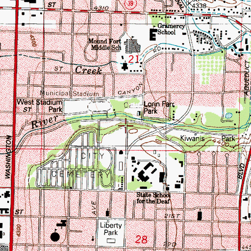 Topographic Map of Canyon Park, UT