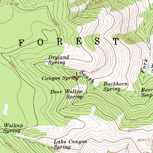 Topographic Map of Canyon Spring, UT
