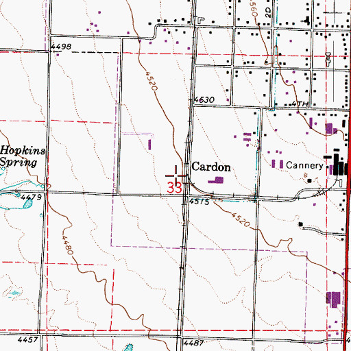 Topographic Map of Cardon, UT