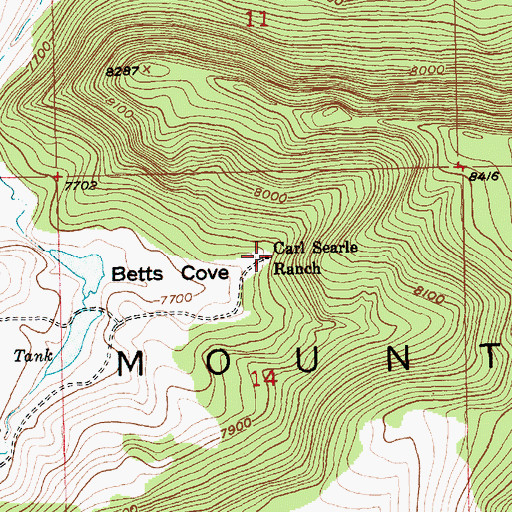 Topographic Map of Carl Searle Ranch, UT