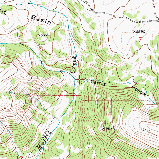 Topographic Map of Carrot Hollow, UT