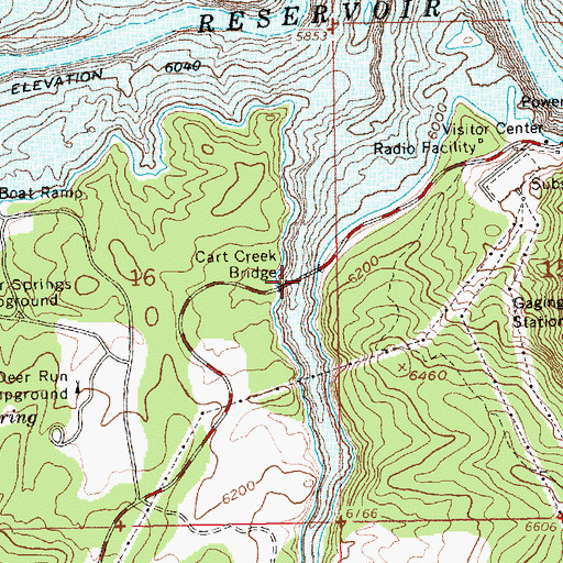 Topographic Map of Cart Creek Bridge, UT